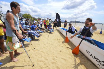 Pessoas com deficiência dão exemplo de superação e energia, no Vitória Beach Day