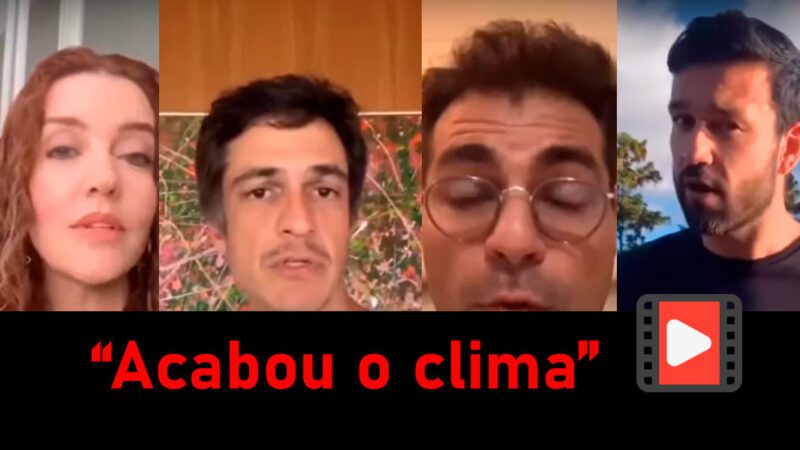 Declaração em vídeo de artistas que fizeram o gesto do “L” em apoio a Lula, expressando desânimo com a situação do clima